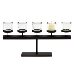 Luxury Minimalist Wood Base Glass <b>Candle</b> Holder Set Of 2 Decorative Glass Table Centerpiece <b>Candle</b> Lantern for Living Room - Product Image 3