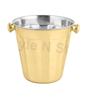Cubo de vino Cubo de hielo de acero inoxidable Cubo de hielo aislado con pinzas para tinas de bebidas de metal - Product Image 3
