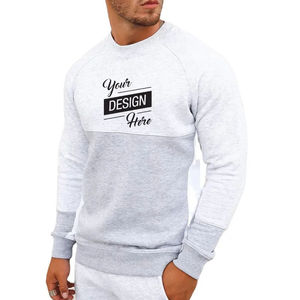 Sudadera de Hombre con Bloques de Color, Cuello Redondo, Corte Regular, Tejido de Algodón, Informal, para Otoño, Transpirable, con Estampado Frontal - Product Image 1