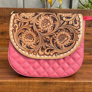 Prêt à expédier sacs à main à bandoulière en cuir usiné à la main à la mode pour les femmes grand sac à rabat matelassé personnalisé sacs à bandoulière de Style de luxe - Product Image 3