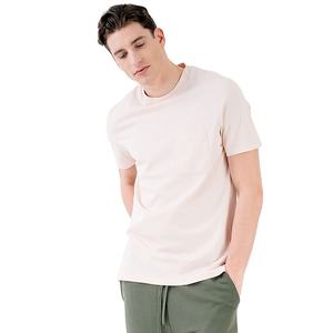 T-shirt pour homme avec logo personnalisé, manches courtes, col rond, poche avant, tissu en coton respirant, chemise légère - Product Image 1