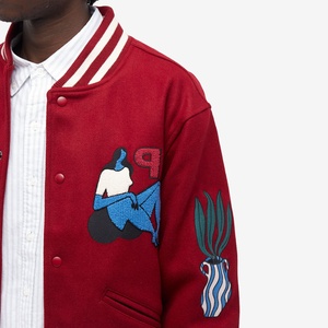 Wholesale Custom Embroidery Red Varsity <b>Jacket</b> <b>Men's</b> Vintage Letterman <b>Jacket</b> Streetwear Hip Hop <b>Baseball</b> Bomber Coat Unisex - Product Image 4