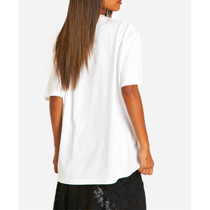 Camiseta Casual de Manga Corta con Cuello Redondo y Estampado de Chile Blanco para Mujer, Corte Holgado, Primavera Verano, Algodón Jersey Transpirable - Product Image 2