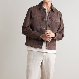 Premium Casual Winter <b>Suede</b> <b>Jacket</b> Front Breathable Windproof Clean Design Smooth Texture Designed for Daily Wear Travel Comfort - Product Image 3
