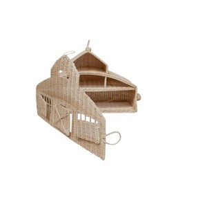 Rangement en rotin naturel durable pour jouets d'enfants, avec portes décoratives et motifs de tressage complexes, parfait pour - Product Image 2