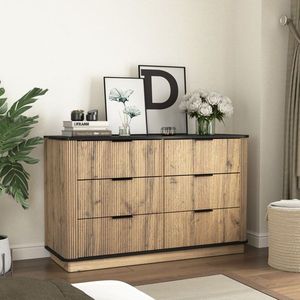 Modern Multi-Functional Six Drawer MDF Cabinet for Living Room with Rounded Corners and Multifunctional Design - Product Image 2
