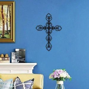 Croce in Metallo Personalizzata per Decorazione Domestica - Design Moderno/Classico con Cornice in Ferro - Product Image 2