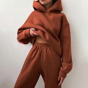Ensemble de vêtements de sport automne/hiver pour femmes, ensemble de sweat-shirt à capuche, streetwear, sweat-shirt à logo personnalisé, pantalon de jogging, sweat-shirt, pantalon de survêtement - Product Image 3