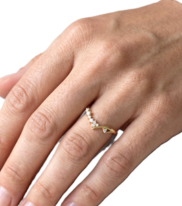 Wholesale Round Lab Grown Diamond 14K 18K Solid Gold Prong Statement Minimalist Curved <b>Ring</b> Anniversary <b>Ring</b> <b>Proposal</b> <b>Ring</b> - Product Image 5