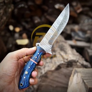 OEM DIY Damascus Steel Fixed Blade Hunting/Skinning <b>Knife</b> Straight Edge <b>Bone</b> <b>Handle</b> | Outdoor Camping <b>Knife</b> Leather Belt Sheath - Product Image 6