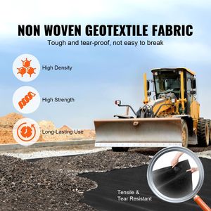 Toile géotextile non tissée robuste 6x100FT 8OZ pour allées en gravier et aménagement paysager, offre une barrière anti-herbe et une couverture du sol - Product Image 3