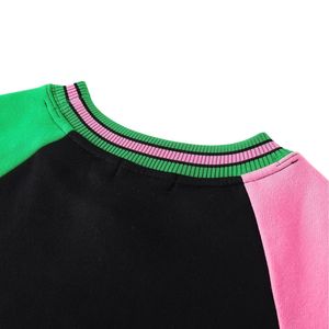 เสื้อสเวตเชิ้ตคอกลม AKA สีชมพู เขียว ดำ ผ้าเชนิลล์ ปักลายตราสัญลักษณ์  แบบยูนิเซ็กส์  ไซส์มาตรฐาน  ผ้าฟลีซ  สไตล์ลำลอง  เสื้อผ้ากรีก - Product Image 5