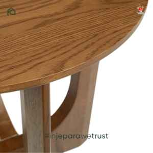 Table d'appoint ronde en teck massif moderne, table d'appoint sculpturale en bois pour salon, hôtel, villa, meubles - Product Image 4