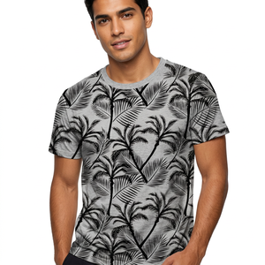 เสื้อยืดคอกลมแขนสั้นพิมพ์ลายสีเทาสำหรับผู้ชาย ทรงปกติ สวมใส่สบาย ผ้าฝ้ายเจอร์ซีย์ 100% ระบายอากาศได้ดี พิมพ์ลายดิจิทัล - Product Image 4