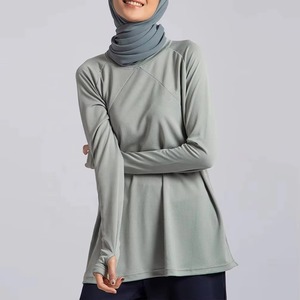Ensemble de sport modeste pour femmes musulmanes, séchage rapide, avec fermeture éclair et poches, prix de gros - Product Image 6