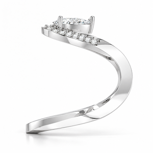 Bague de fiançailles en diamant de laboratoire certifié IGI, 1 carat, taille poire, pavé en V, or jaune 14K, tendance, pour soirée, bijoux personnalisés OEM - Product Image 2