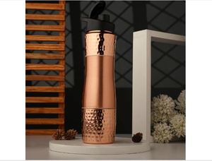 Double Wall Metal Water <b>Bottle</b> with Straw <b>Sipper</b> 1000ml Eco-Friendly Disposable for Ayurveda Health Benefits - Product Image 5