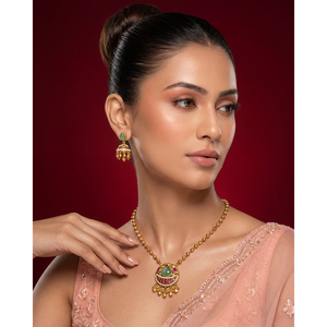 Kashish Heritage Delicate Gold-Plated CZ Necklace & Earring Set for Bridal - Product Image 1