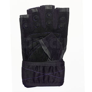 Gants de musculation professionnels Deep Purples avec bandes de maintien robustes pour les poignets |   Poignée antidérapante de qualité supérieure pour un équipement de musculation ultime - Product Image 5