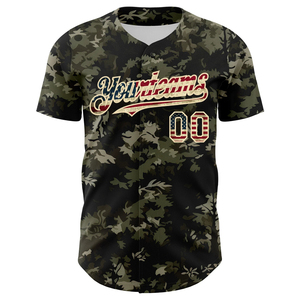 Sublimation Camo Baseball Jersey Breathable 100% <b>Polyester</b> Short Sleeve Custom Team Name All Seasons <b>Shirts</b> - Product Image 4
