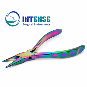 Pince à bijoux à bout rond arc-en-ciel en acier inoxydable pour la fabrication de boucles de fil et de perles, vente en gros d'usine, logo personnalisé OEM - Product Image 1