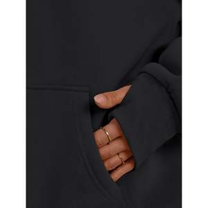 Sudaderas con Capucha Extra Grandes con Cuello en V para Mujer, Estilo Personalizado, Moda Otoño 2025, Ropa con Orificios para los Pulgares, Estilo Y2K - Product Image 3