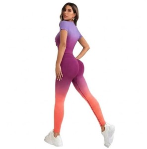 High Quality Women's Yoga <b>Set</b> Seamless Workout with <b>Tie</b> <b>Dye</b> Print Long Sleeves Color Push Leggings Gym Fitness Yoga <b>Set</b> trending - Product Image 1
