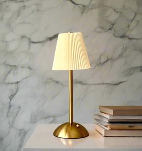 Minimalist Brass Table Lamp With White Paper Empire Shade E27 LED 2700K Warm <b>Light</b> For Bedroom Decorative <b>Lighting</b> - Product Image 1