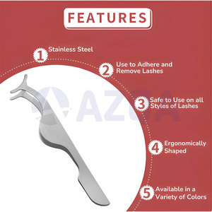 Herramienta Aplicadora de Pestañas de Acero Inoxidable para Colocación de Pestañas Postizas y Extensiones sin Esfuerzo, Herramienta de Maquillaje Profesional - Product Image 2