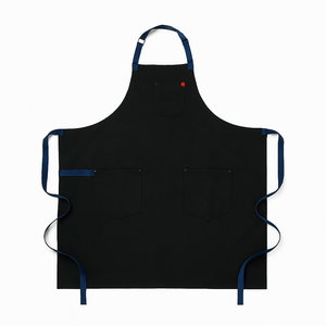 Delantal Unisex Negro de Cuero Genuino Transpirable de Secado Rápido con Bolsillos y Correas Ajustables, a Prueba de Polvo y con Detección de Agujas para Profesionales - Product Image 1