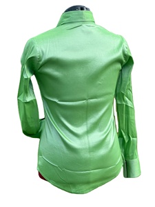 ผ้าแพรแข็งสีเขียวเสื้อโชว์คาวบอยแบบตะวันตกทำด้วยมือ - Product Image 3