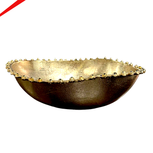 Plateau de service en métal martelé fait main en forme de poisson, finition couleur or, pour la maison, les hôtels et les restaurants - Product Image 2