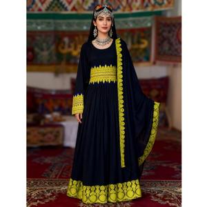 Traje Salwar Kameez de Diseño Afgano Kuchi Tribal para Mujer, Largo hasta el Suelo, de Secado Rápido y Absorción de Humedad, Estilo Indio-Pakistaní, ¡Venta Caliente! - Product Image 2