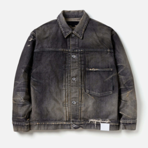 Unisex Vintage Washed Denim Bomber <b>Jacket</b> Casual Eco-Friendly Anti-Bacterial Wool <b>Lined</b> Winter Custom Baseball <b>Jacket</b> Zip - Product Image 1