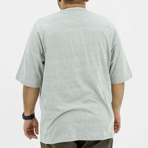 High Quality 100% Cotton Canvas O-Neck Oversized Men's T-Shirt Latest Fashion Hip Hop Style Solid Plus size <b>tshirt</b> Front logo - Product Image 2
