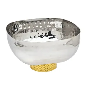 Tazón de Cerámica Hecho a Mano de Lujo, Ecológico, Estilo Americano, Seguro para Alimentos, de Zahid Exports, con Acabado Plateado - Product Image 1