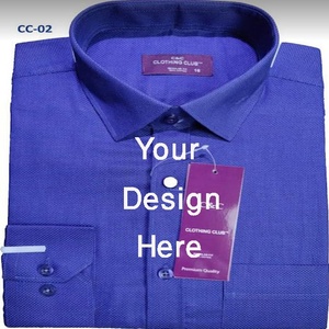 Camisas de manga larga de algodón 100% para hombre de Direct Factory, camisetas formales informales de vestir sólidas para la temporada de otoño, característica antiarrugas - Product Image 1