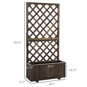 Fioriera Rialzata in Legno Marrone con Fori di Drenaggio per Piante Rampicanti - Categoria Prodotto: Recinzioni, Tralicci e Cancelli - Product Image 3