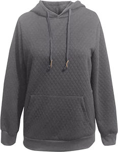 Sweat-shirt à capuche décontracté pour femme, à manches longues, avec cordon de serrage, imprimé graphique avec slogan et lettres, à épaules tombantes - Product Image 1