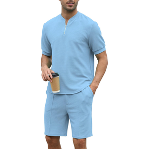 Prix de gros Ensemble short homme décontracté respirant infroissable durable nouveau design confortable séchage rapide 100% coton été - Product Image 1