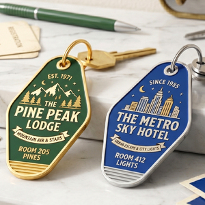 Custom <b>Engraved</b> Metal <b>Keyrings</b> for Hotel Rooms, Marktex - Product Image 2