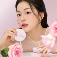 Black Rouge Korean Vegan Thin Layer Veiled Cushion 23V Rosy SPF50+ PA++++ Fini semi-mat léger pour un maquillage du visage intense