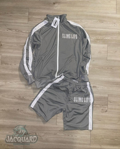 Conjunto Deportivo para Hombre, Chaqueta con Cremallera y Pantalones Cortos, Ropa Deportiva de Verano, Traje Atlético para Gimnasio, Conjunto Informal para Entrenamiento - Product Image 2