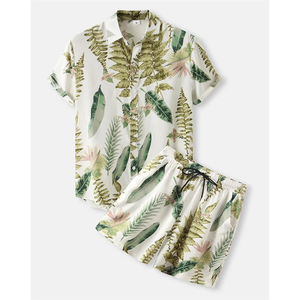 ชุดเสื้อยืดสองชิ้นผ้าถักคุณภาพสูงระบายอากาศดีพิมพ์ลายดิจิทัลแบบลำลองออกแบบเองได้ โพลีเอสเตอร์/คอตตอน สำหรับผู้ชาย - Product Image 1