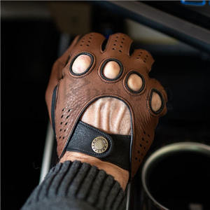 Nouveaux GANTS en cuir unisexes personnalisés, noirs, respirants, antidérapants, avec boutons décoratifs, pour la ville, l'hiver et la conduite - Product Image 4