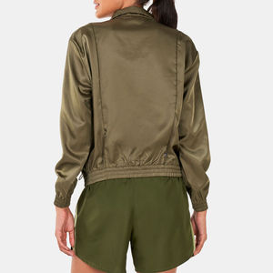 Full Customized High Quality Breathable Eco-Friendly Women's Bomber <b>Jacket</b> with Bamboo Lining and <b>Sheep</b> <b>Skin</b> Leather - Product Image 2