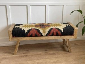 Alfombra Kilim de Yute y Lana Tejida a Mano, Ecológica, con Patrón Geométrico Tradicional, para Entrada, Dormitorio, Pasillo, Sala de Estar, Apartamento - Product Image 3