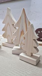 Décoration de Noël en bois faite à la main, ornement rustique en bois naturel pour la table de Noël à la maison ou les fêtes - Product Image 5