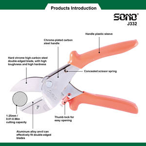 กรรไกรตัดกิ่ง SONO J332 สำหรับงานหนัก ตัดกิ่งหนา ใบมีดเหล็กกล้าคาร์บอน ชุบโครเมียม ด้ามเหล็กพีวีซี รับผลิตแบบ OEM - Product Image 2