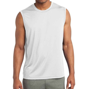 <b>Men's</b> <b>Black</b> Sleeveless <b>Tank</b> <b>Top</b> O-Neck Solid Knitted Casual Fit Lightweight Summer Wear - Product Image 1